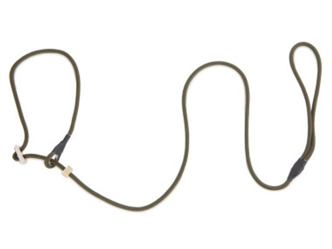 Huvudbild Retrieverkoppel Nylon Khaki Horn stopp Längd ca 150 cm Diameter 6 mm