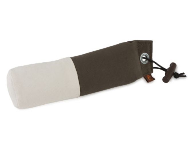 Huvudbild Tygdummy Ca 500 g Khaki/vit Plasthandtag Totallängd utan handtag ca 25,5 cm Diameter ca 7 cm